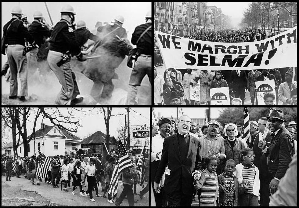 4 historic photos re. Selma 1965 march
