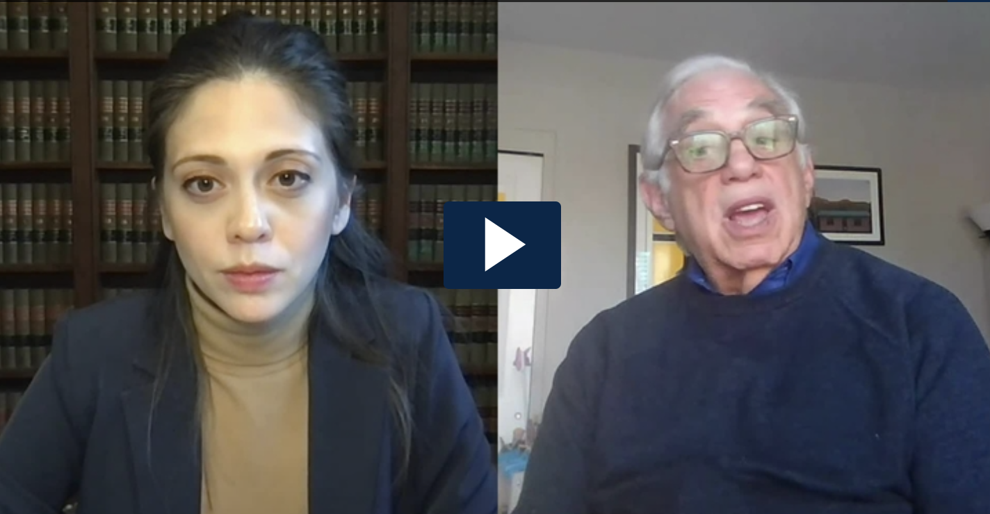 Split screen of a video interview with Alanna Autler on the left and Michael Mushlin on the right.