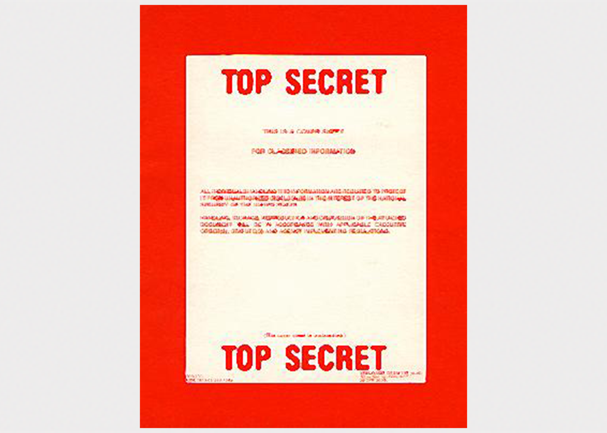 Top Secret Cover Page